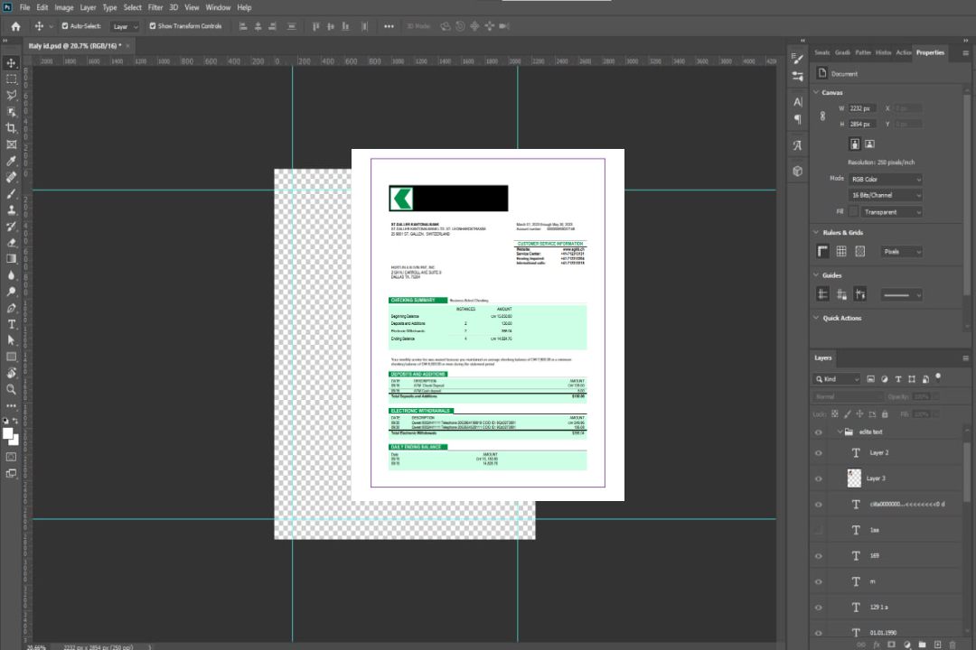 ST. Modèle Word et PDF de relevé de compte courant de l'organisation Galler Kantonalbank template ST. Modèle Word et PDF de relevé de compte courant de l'organisation Galler Kantonalbank template